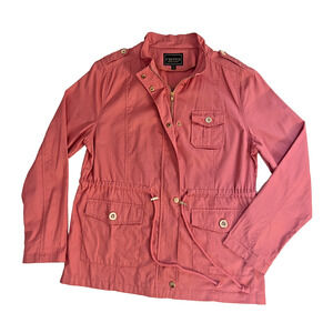 C’EST TOI Blush Pink Utility Spring Jacket Military Style Drawstring Womens L
